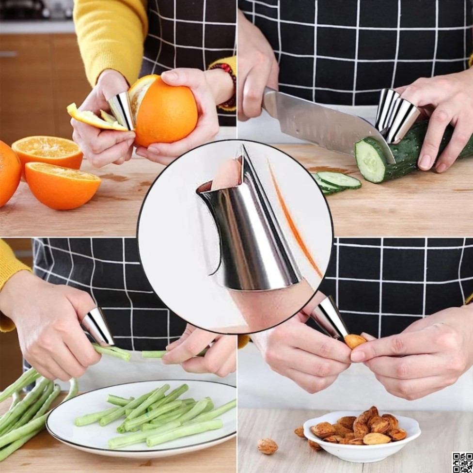 2Pcs Stainless Steel Finger Guard – Safe Cutting Kitchen Tool thumbnail 4