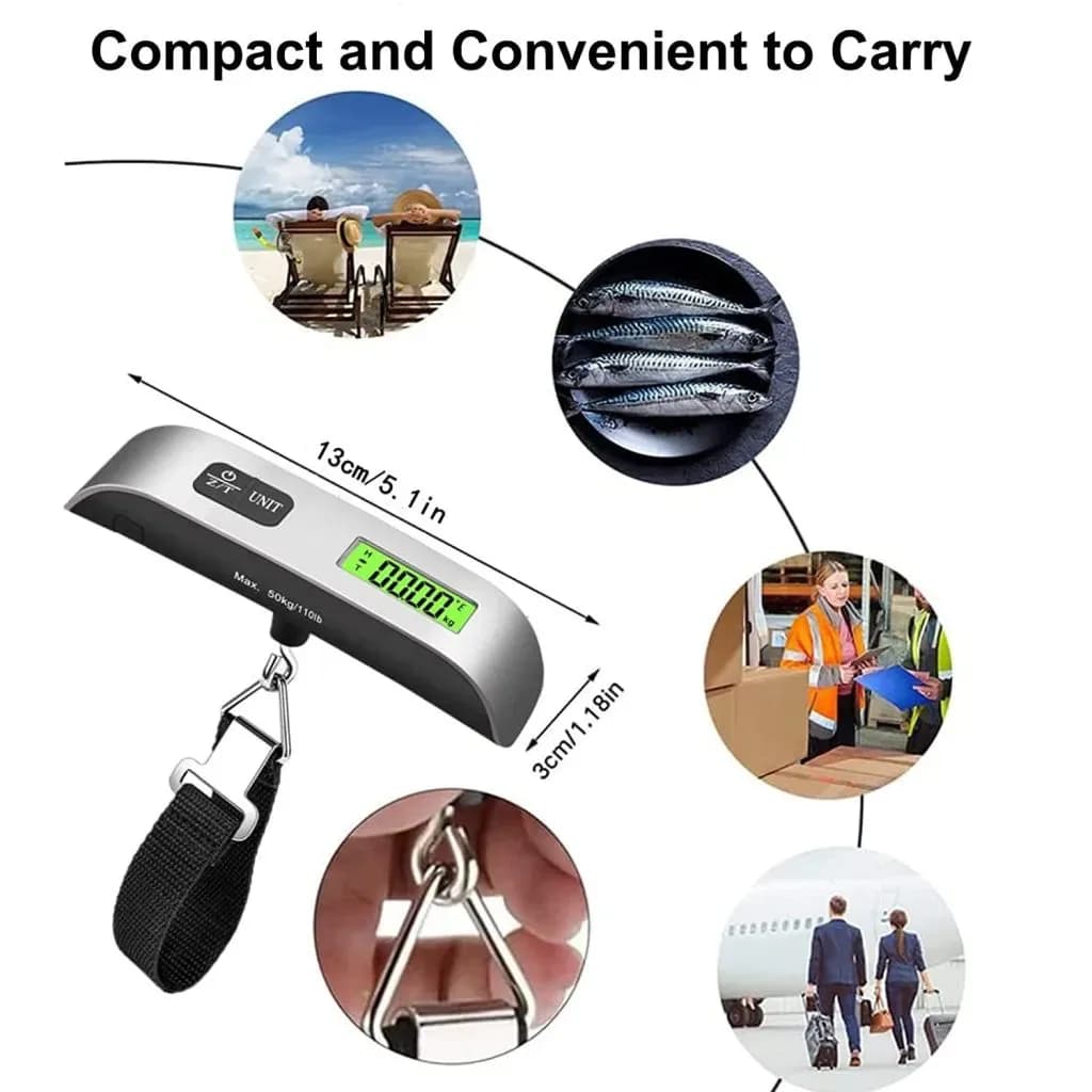 LCD Electronic Luggage Scale – Portable 50kg Digital Hanging Scale thumbnail 4