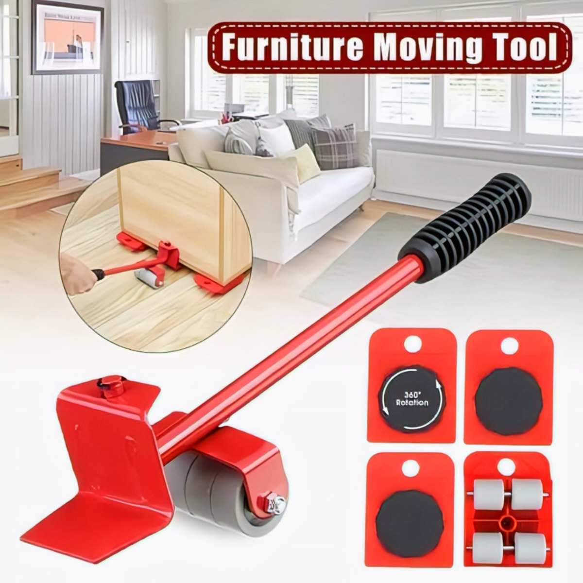 Furniture Easy Moving Tool Set, Heavy Furniture Moving & Lifting System, Maximum Load Weight