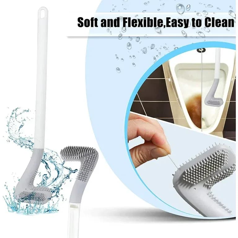 Golf Brush Head Toilet Cleaning Brush – Long Handle Silicone Toilet Brush thumbnail 5