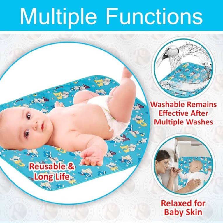 Baby Waterproof Urine Mat XL & XXL | Reusable Washable Newborn Baby Urine Pad 60x80cm, 70x90cm thumbnail 3