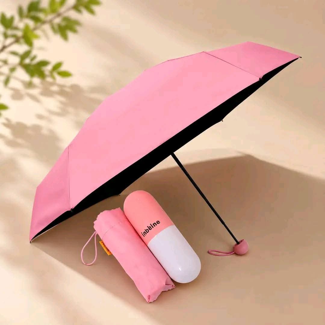 Premium Folding Capsule Umbrella – Ultra Lightweight Portable Mini Pocket Umbrella with Case thumbnail 2