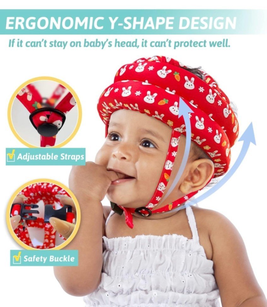 Kids Safety Head Protector Helmet | Baby Safety Helmet for Infant & Toddler | Breathable Adjustable Head Cushion Cap thumbnail 2