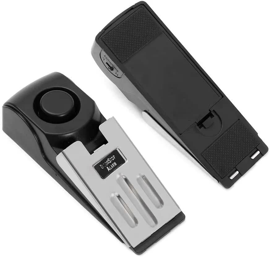 Wireless Door Stop Alarm Stainless Steel 3 Sensitivity Level Sensor Wedge-shaped Portable Home Office Travel Security Protection thumbnail 7
