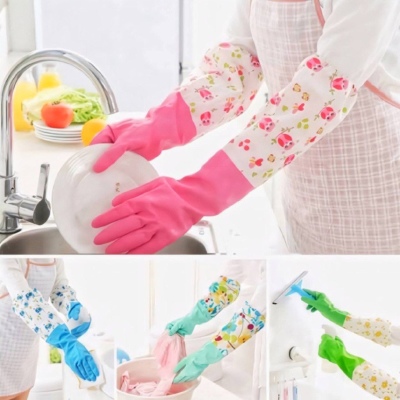 PVC Kitchen Gloves 2Pcs, Silicone Dish Washing Kitchen Hand Gloves, Half Hand Kitchen Gloves