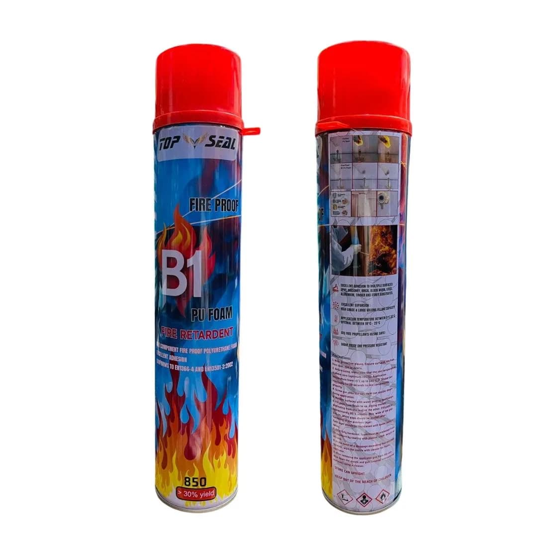 Top Seal B1 Fireproof PU Foam Spray 850ml, Polyurethane Foam Expanding Spray, Heatproof Waterproof Pu Foam Spray thumbnail 4