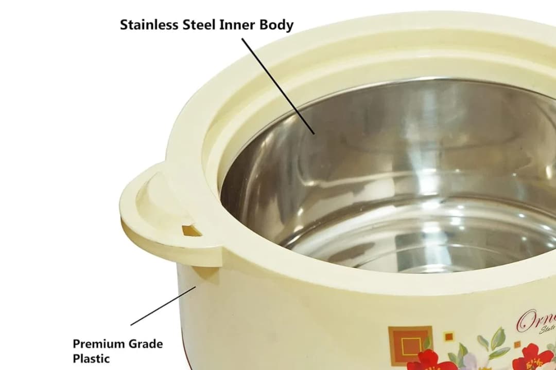Taj Hot pot 1300ml, Stainless Steel Serving Casserole with Lid, PU Insulated Kitchen Hot Pot thumbnail 2
