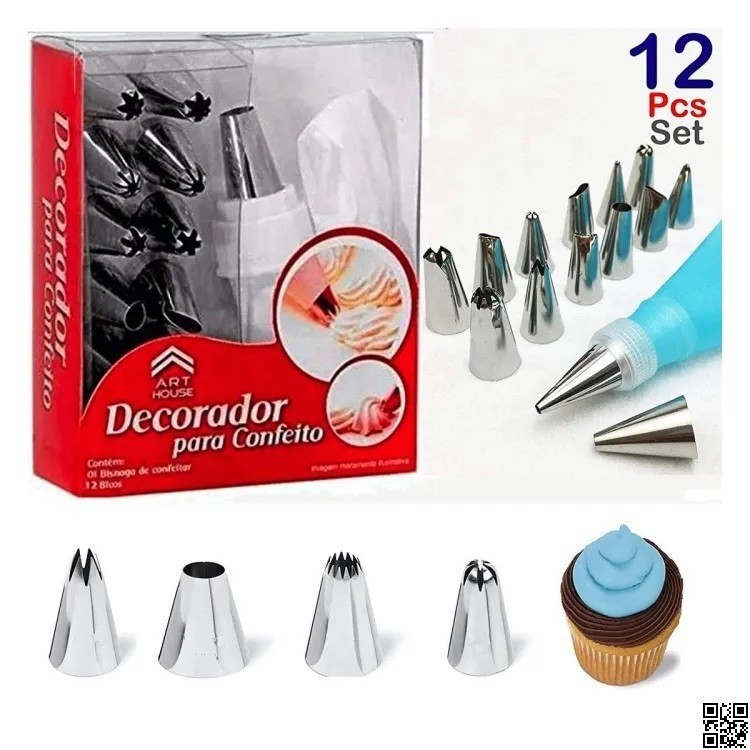Stainless Steel 12 Pieces Cake Decoration Tools Set thumbnail 2