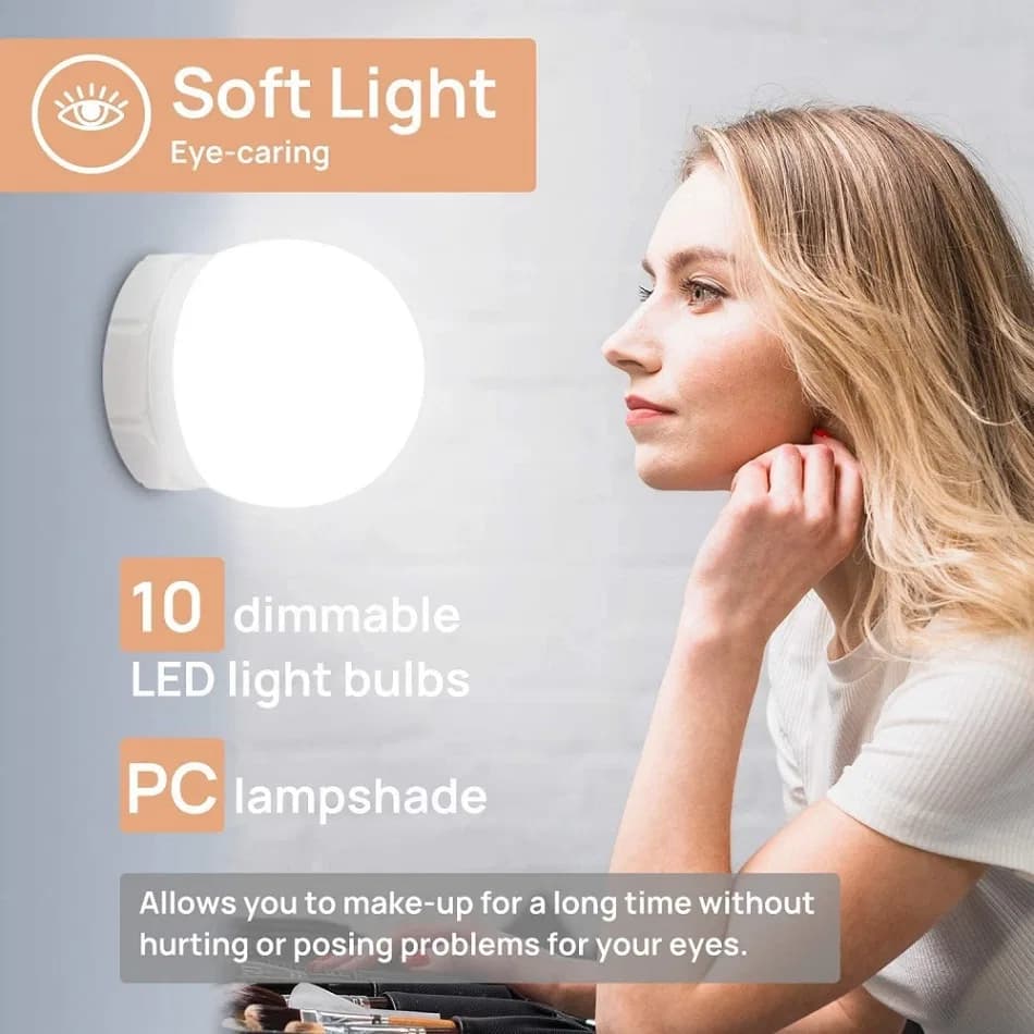 LED Vanity Mirror Lamp 3 Mode Makeup Light, Hollywood Vanity Dressing Room Mirror Light thumbnail 3