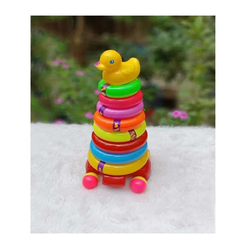 Rings Tower Baby, Colorful Rainbow Tower, Children Stacking Ring, Ring Stacking Pyramid Toy thumbnail 3