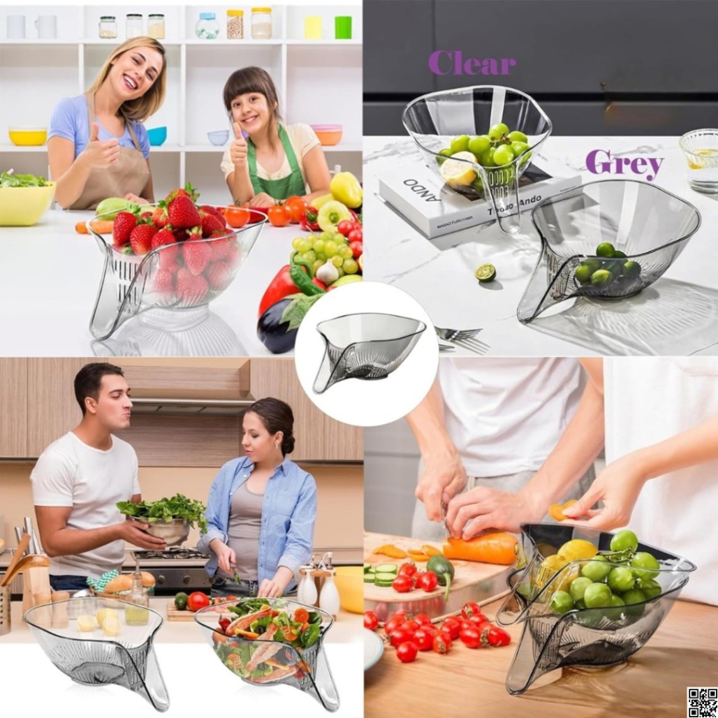 Kitchen Drain Basket – Multi-Purpose Vegetable & Fruit Washing Colander thumbnail 4