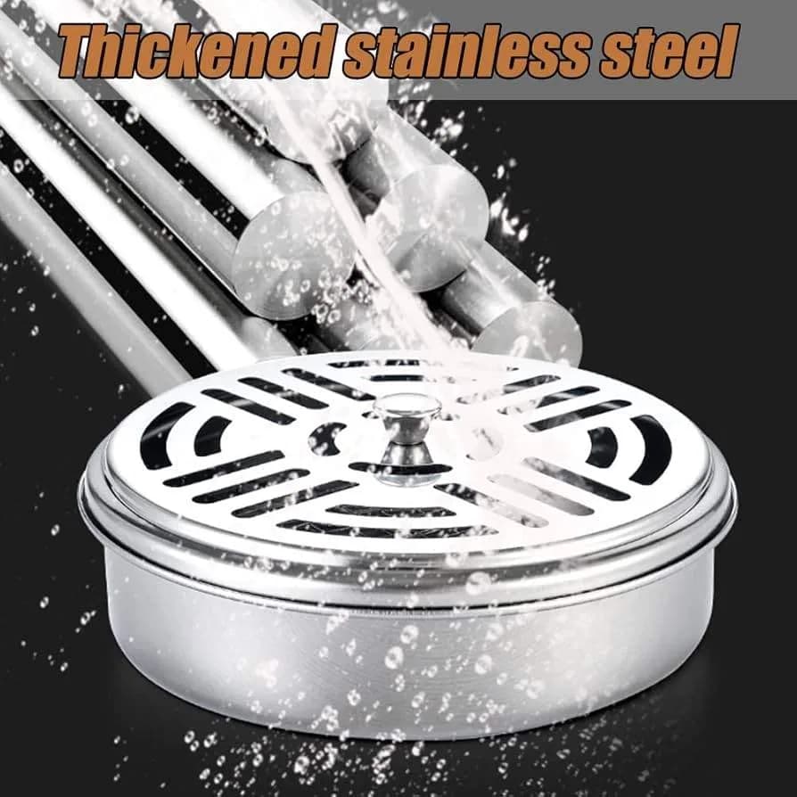 Round Mosquito Coil Holder, Mosquito Coil Incense Burner with Cover, Metal Mosquito Coil Holder thumbnail 2