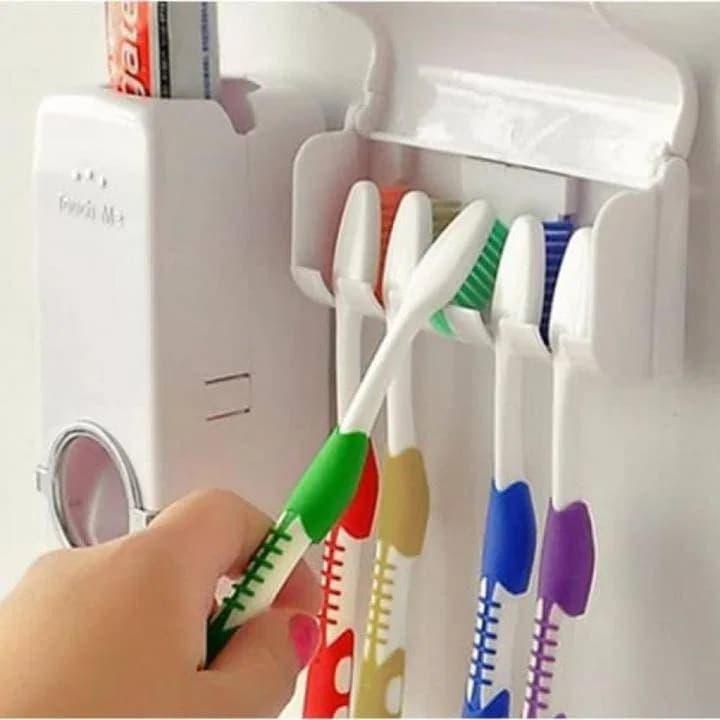 Automatic Toothpaste Dispenser With Toothbrush Holder thumbnail 2