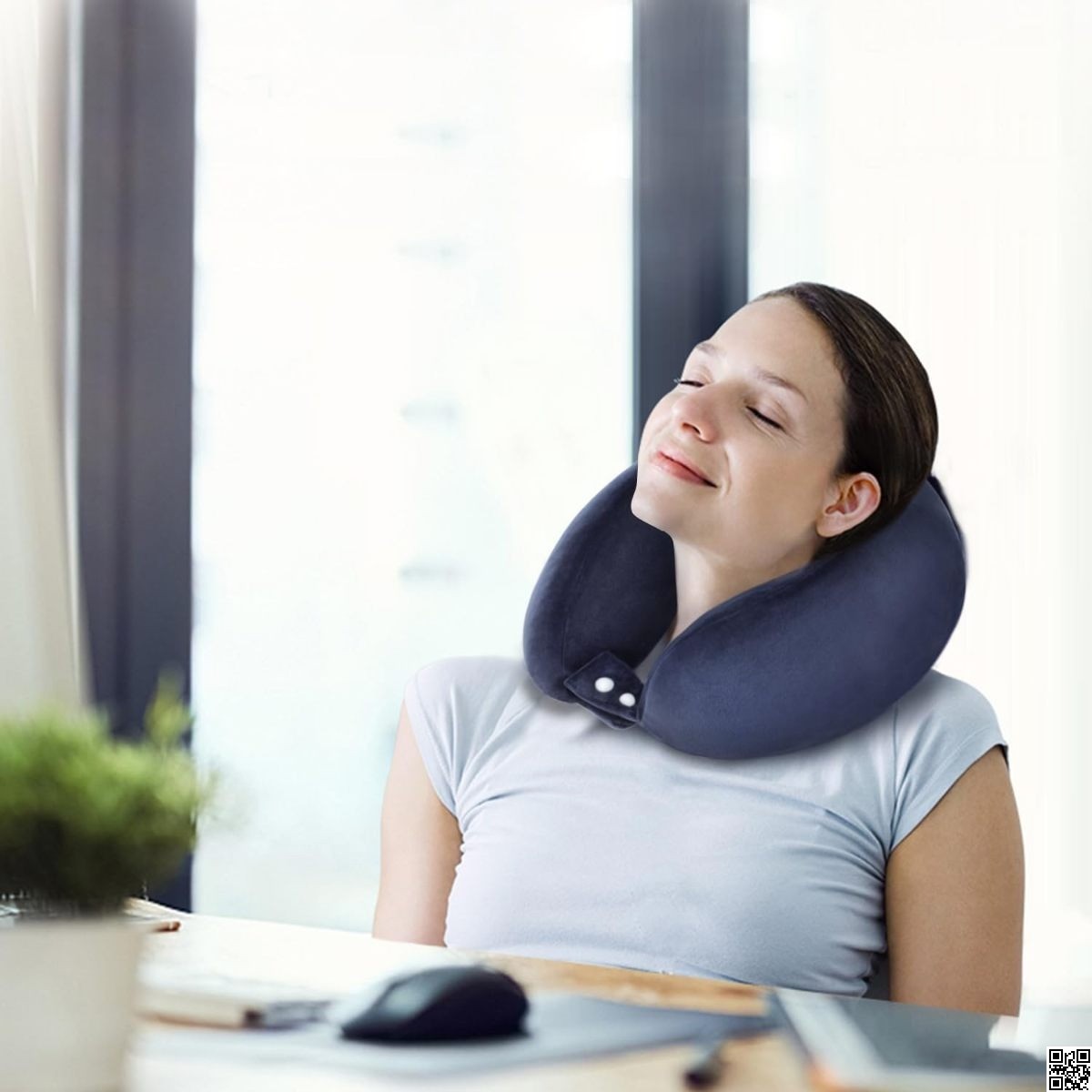U-Shaped Neck Pillow, Memory Foam Travel Pillow, Comfortable Neck Pillow with Head and Neck Support thumbnail 5