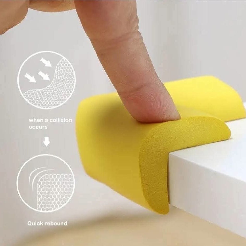 Baby Proofing Corner Guards (4 Pack Set) - 8mm Thick Soft Foam Furniture Corner Protector thumbnail 7