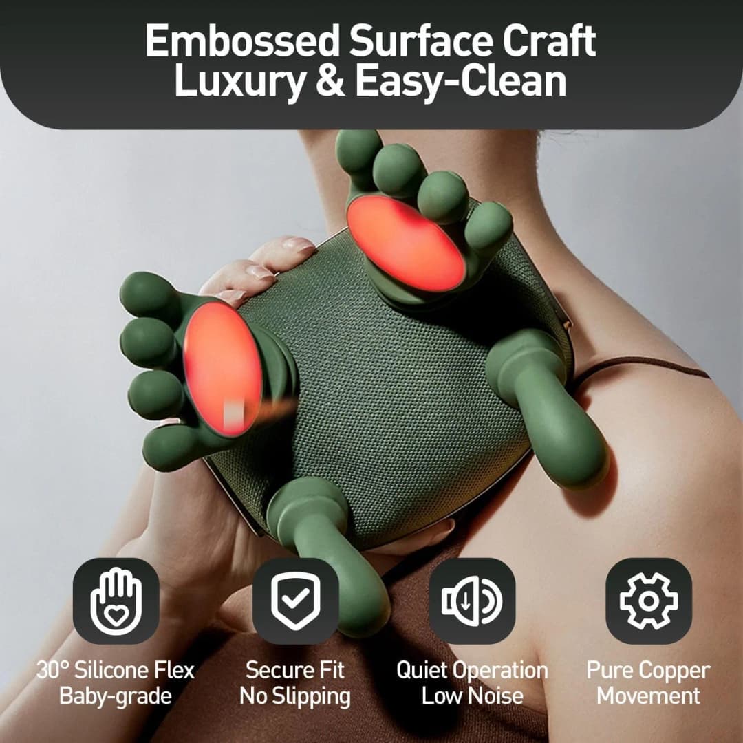 Portable Neck & Shoulder Massager with Heat Compress – Rechargeability Hand Simulation Relief Machine thumbnail 7