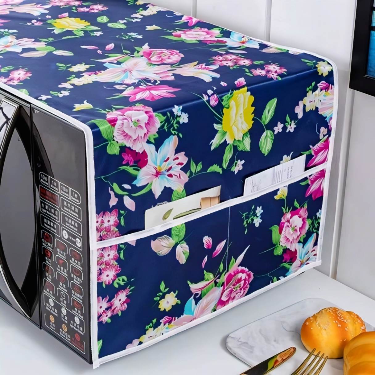 Oven Cover - Blue Print Microwave Oven Cover | Waterproof Dustproof Protector thumbnail 4