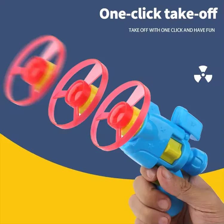 2 in 1 Spinning Top Gun Light-up Disc Flyer Led Flashing Flying Saucer thumbnail 2