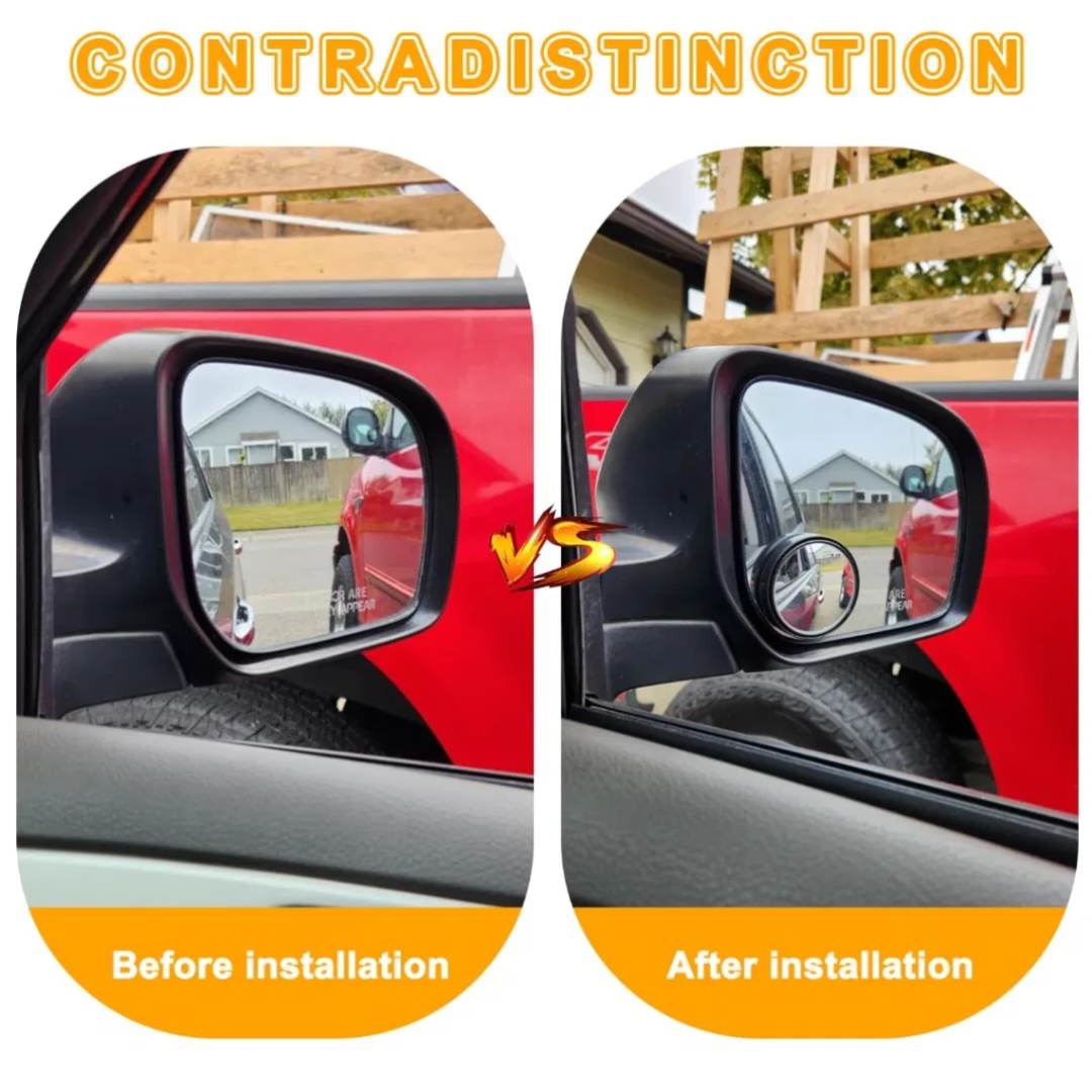 2pis Blind spot Mirror 360 Wide Angle Round HD Convex Mirror Car Vehicle Side Blind Spot Mirror, Wide Rear View Mirror Small Round Mirror thumbnail 7