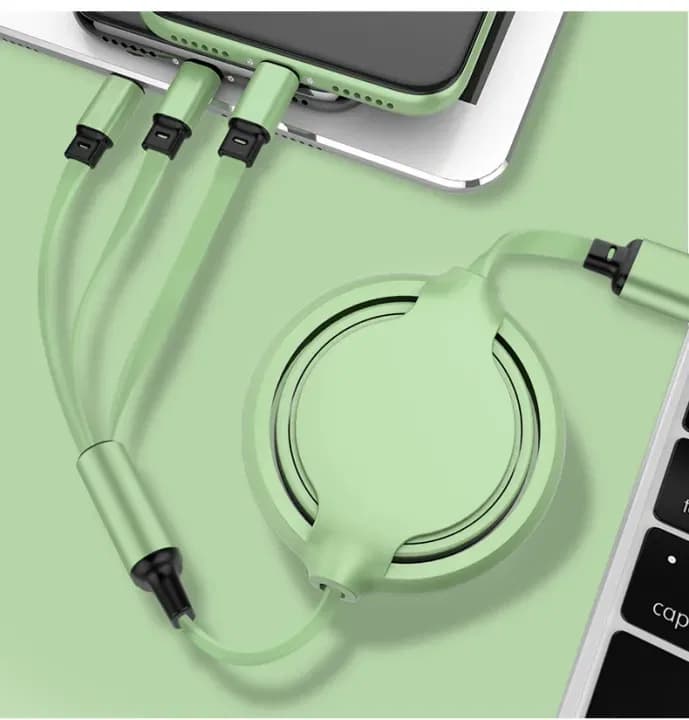 3-in-1 Retractable Multi Fast Charging Cord – Portable USB Cable for Type-C, Lightning & Micro USB thumbnail 4