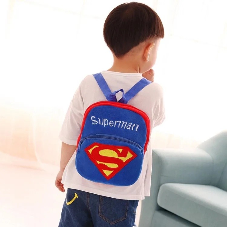Superman Kids Cartoon Backpack | Baby School Bag for Boys & Girls 2-8 Years