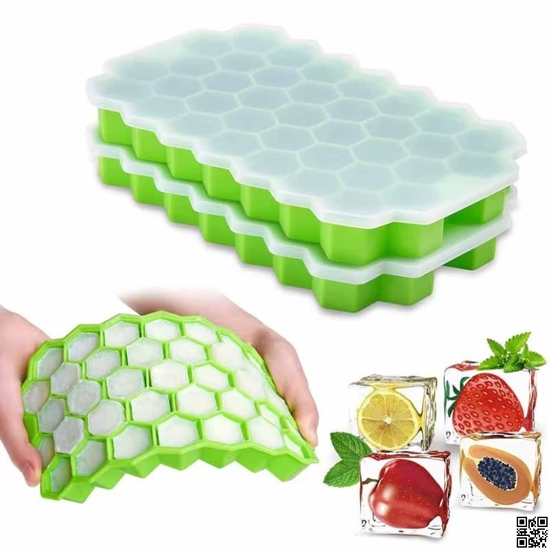 Ice Mold Tray-37 – Honeycomb Silicone Ice Cube Maker, BPA-Free Food-Grade Ice Tray thumbnail 2