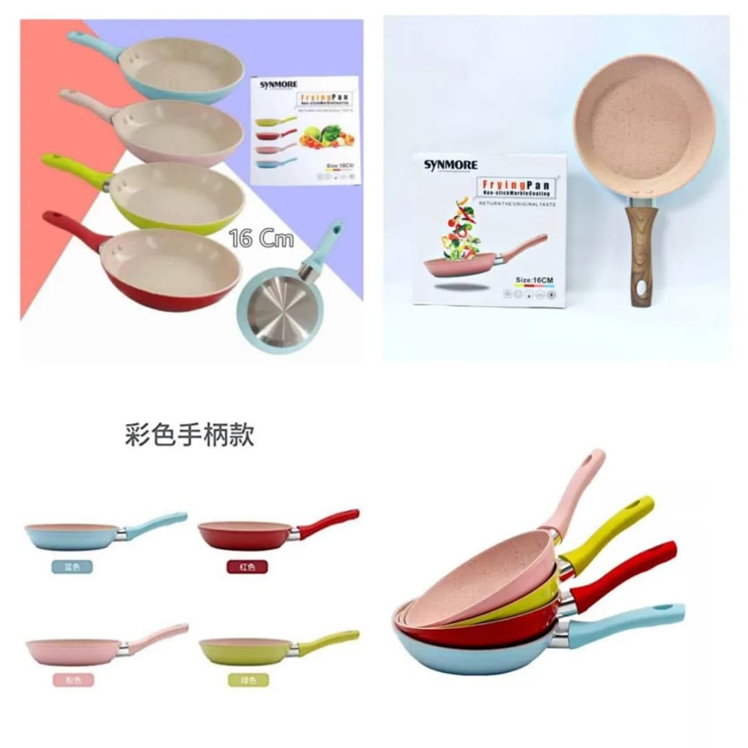 SYNMORE Non-Stick Frying Pan 16CM Marble Coating and Silicone handle thumbnail 3