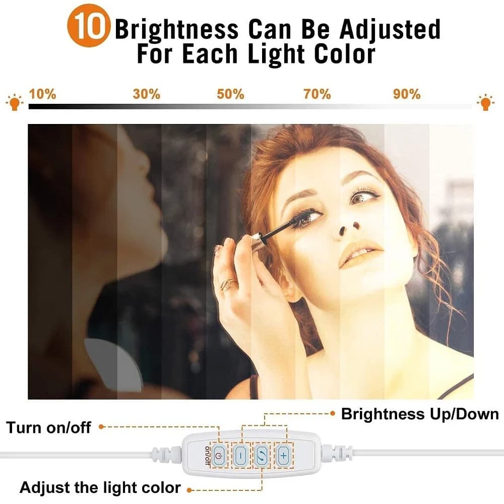 LED Vanity Mirror Lamp 3 Mode Makeup Light, Hollywood Vanity Dressing Room Mirror Light thumbnail 4