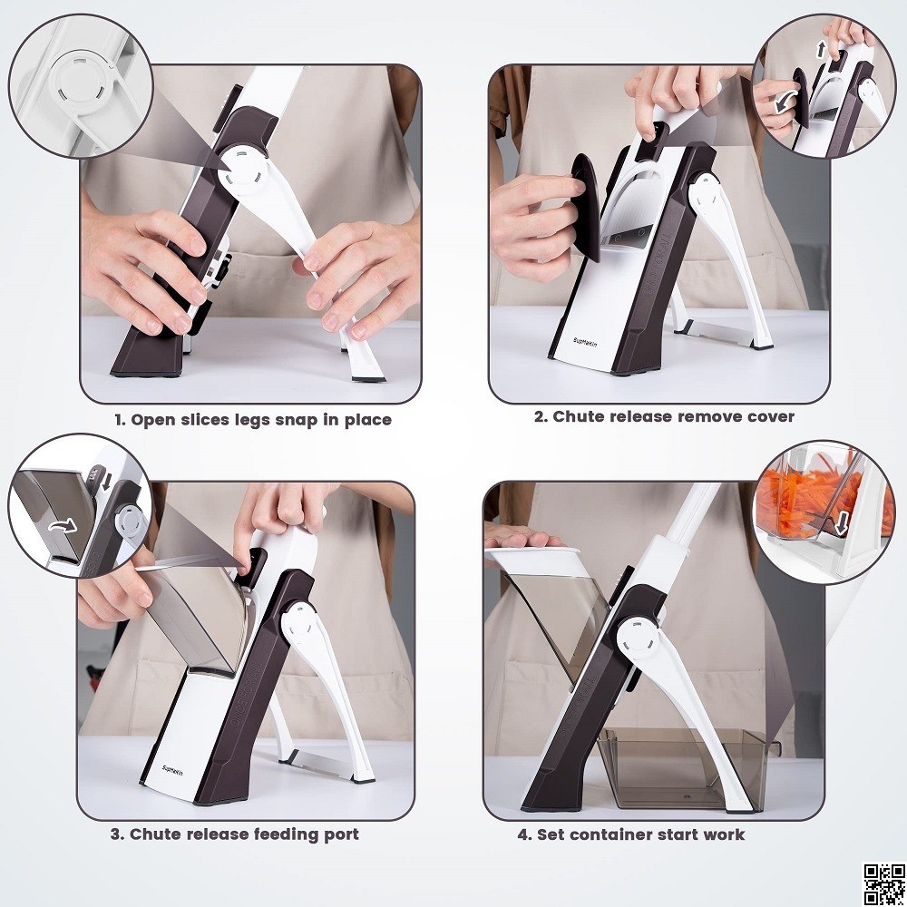 Brava Spring Slicer Vegetable & Fruit Cutter – Multi Blade Kitchen Cutter thumbnail 5