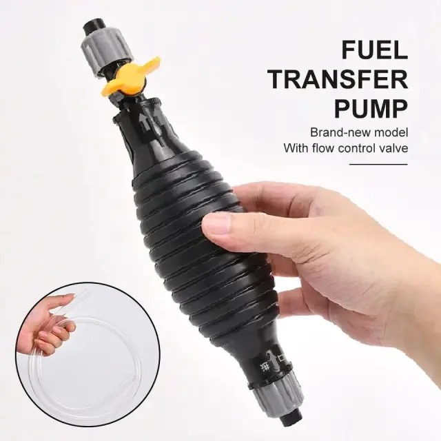 Fuel & Liquid Transfer Siphon Pump – Manual Hand Pump Kit with PVC Hose for Petrol, Diesel & Water thumbnail 4