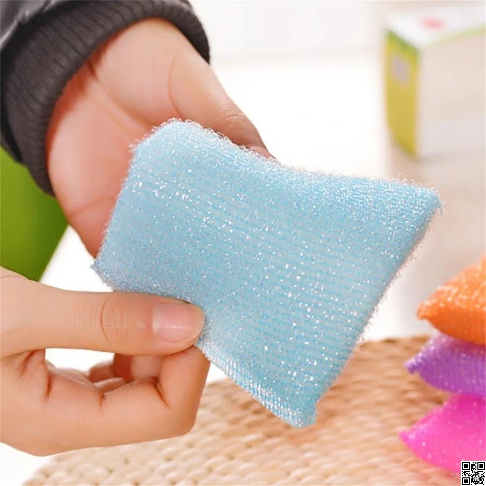 4 Piece Kitchen Dish Wash Sponge Set – Cleaning Brush & Scouring Pad thumbnail 4