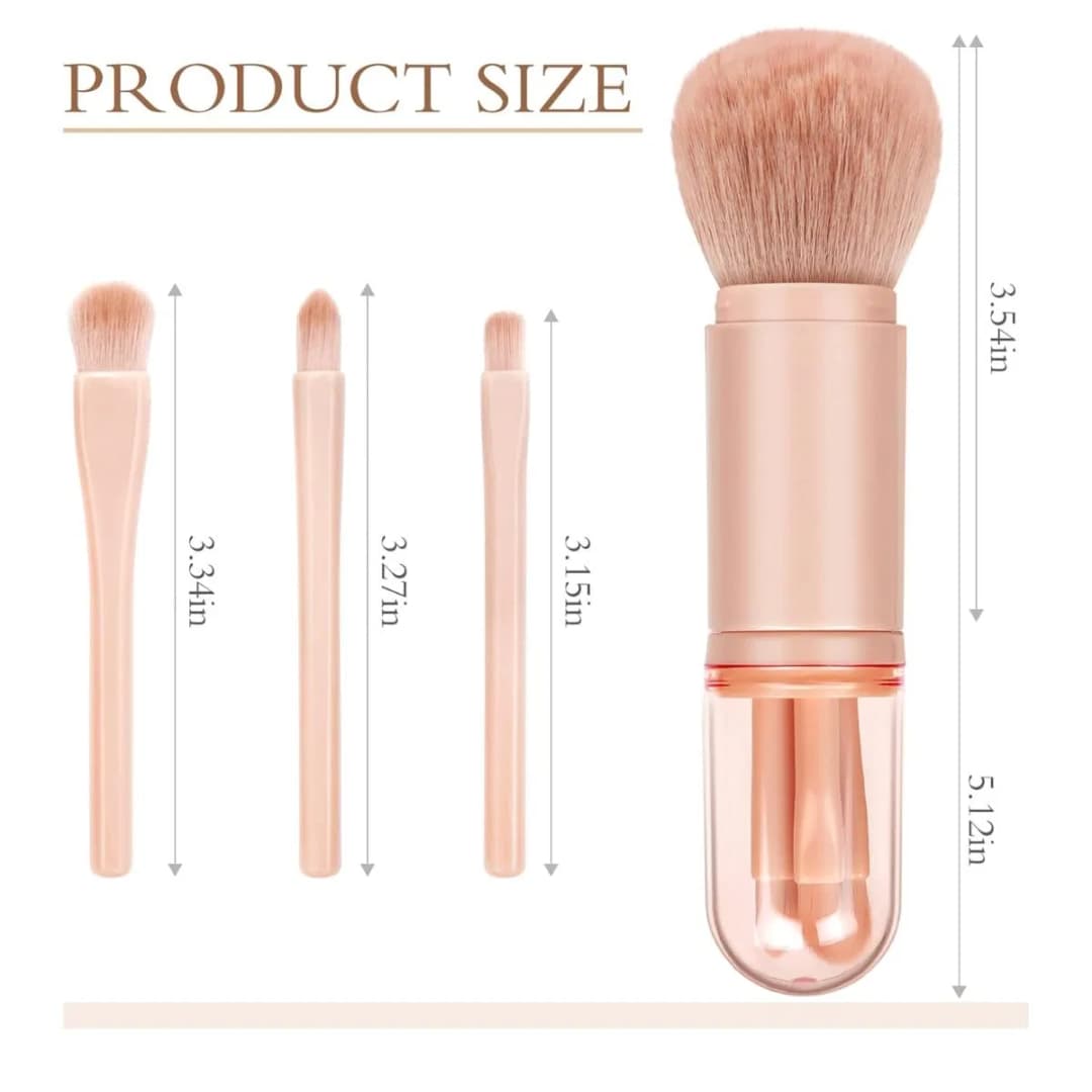 4 in 1 Makeup Brush Set, Professional Cosmetic Makeup Brushes-use Retractable Mini Facial Makeup Tool thumbnail 4