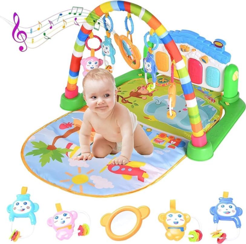 Baby Gym Play Mat Activity Center | Kick and Play Piano Gym Mat with Music & Lights for Newborn to Toddler thumbnail 4