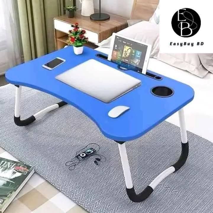 Foldable Wooden Laptop Table – Portable Bed Desk for Reading, Writing & Eating thumbnail 5