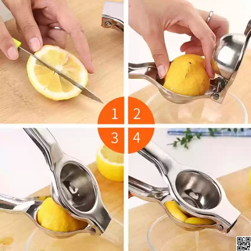 Stainless Steel Lemon Squeezer – Manual Citrus Juicer Hand Press thumbnail 5