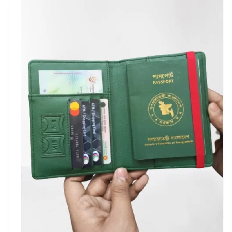 Passport Cover & Card Holder, Sonar Bangla Passport Cover & Card Holder For Men/ Women - Bangladeshi Flag Passport Cover thumbnail 2