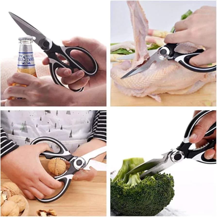Heavy Duty Kitchen Scissor (Black) – Stainless Steel Multi-Purpose Scissors thumbnail 7
