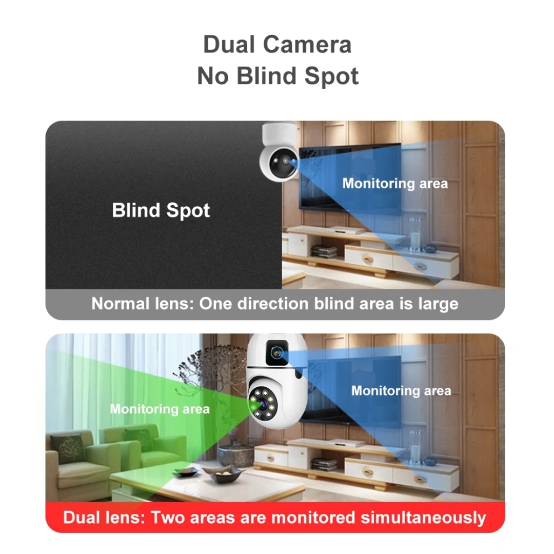V380 Pro Dual Lens Dual Screen E27 Bulb Camera Two Ways Audio Color Night Vision Smart Home Security Wireless WIFI Indoor Camera thumbnail 4