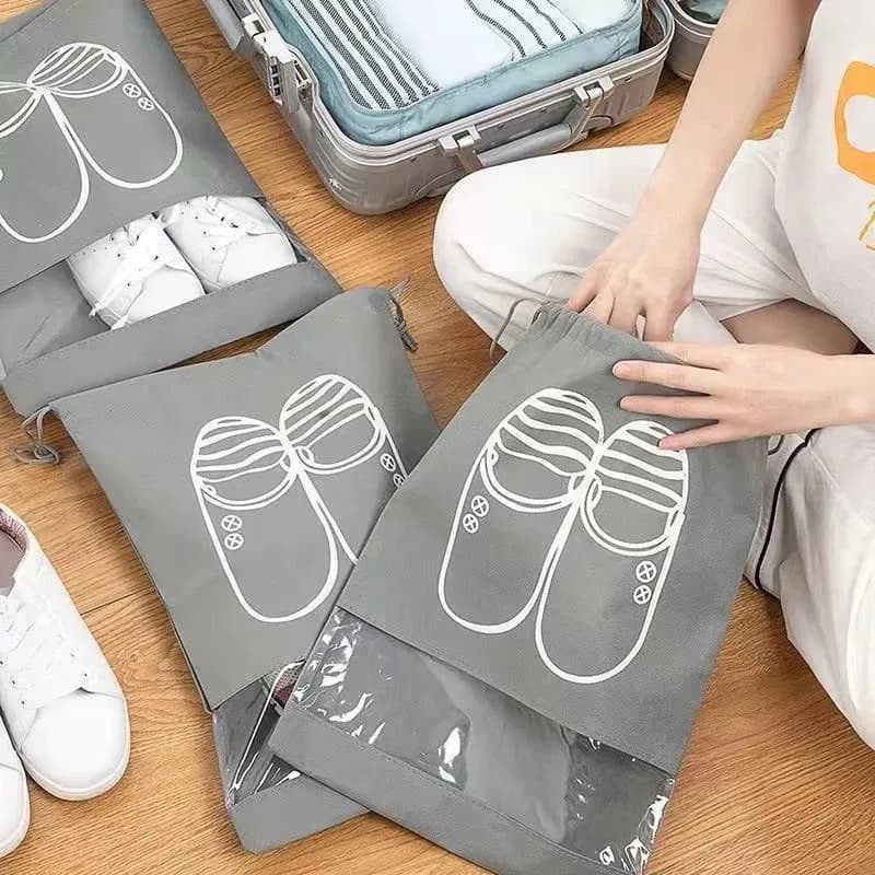 Premium Waterproof Portable Travel Shoe Storage Bag – Dust-proof Shoe Organizer with Drawstring & Handle for Gym, School & Home thumbnail 4