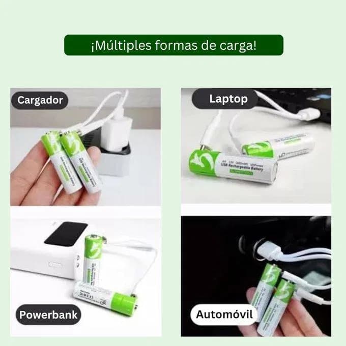 Rechargeable Li-ion AAA via USB Type C Battery 1.5V (2 Pcs Set) thumbnail 3