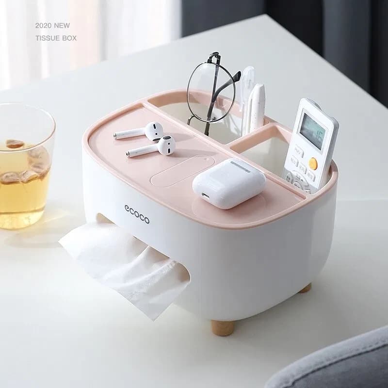 Ecoco Tissue Box, PVC Tissue Box, Multifunctional Box, Pen Holder, Remote Control, Tissue Holder, Storage Box, Cosmetic Tissue Box thumbnail 6