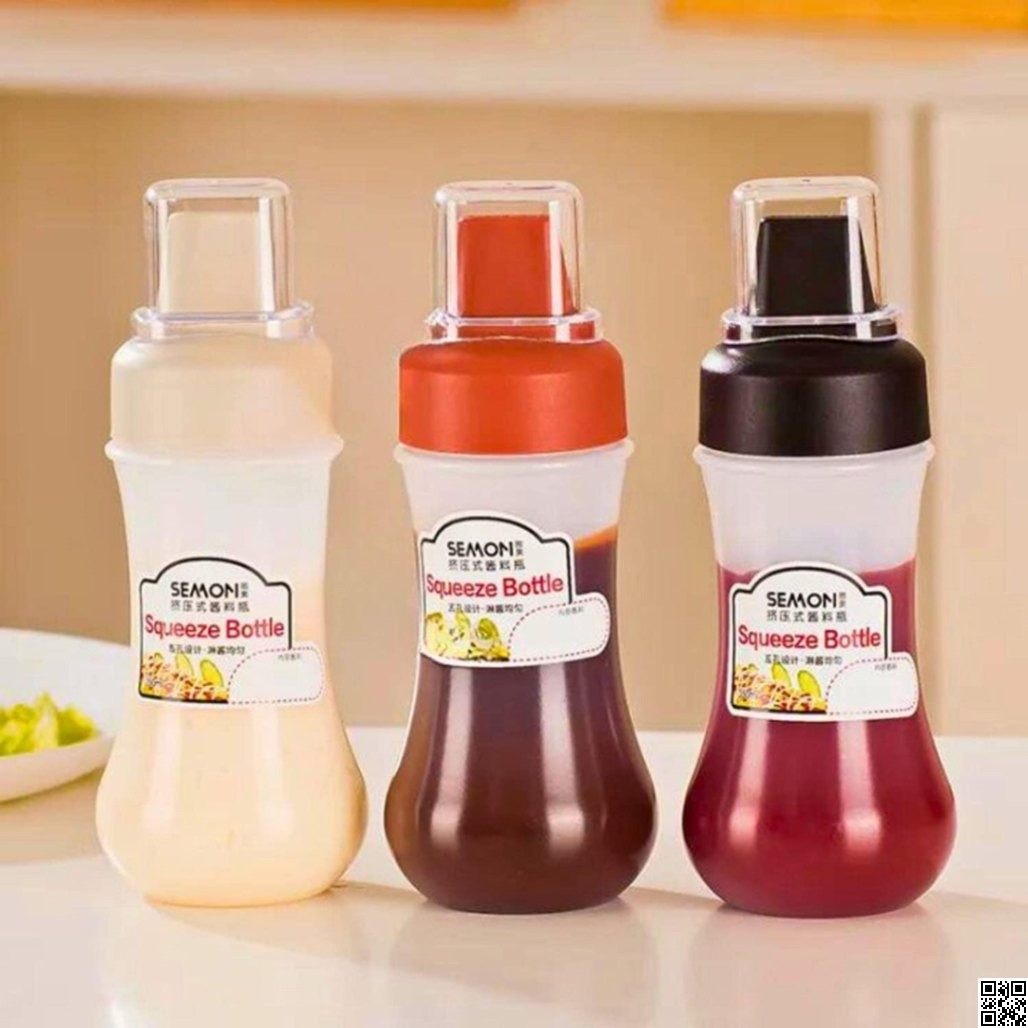 Squeeze Bottle Condiment Bottles – Hot Sauce Dispenser, Refillable Multipurpose Kitchen Tool thumbnail 2