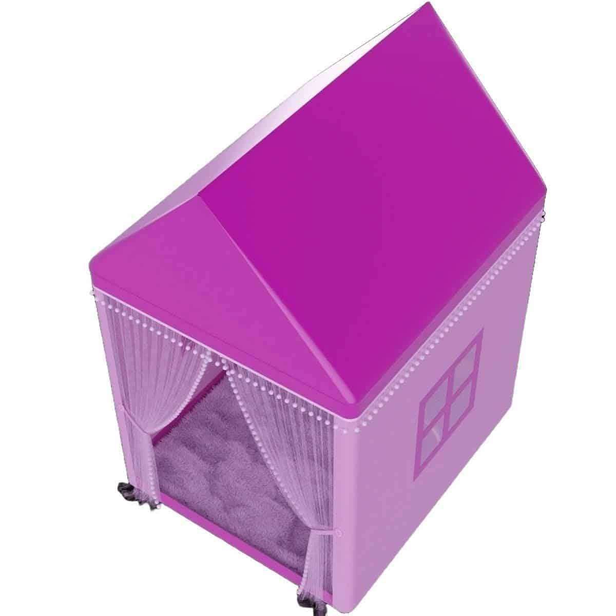 Baby Castle Tent House with 40 Balls – Portable Kids Play Tent for Indoor & Outdoor (Pink) thumbnail 7
