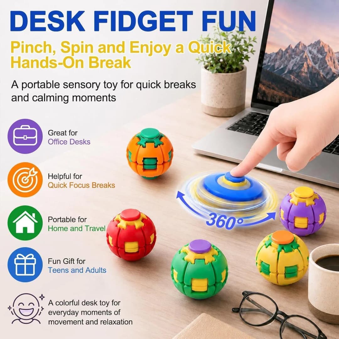 Spin Fidget Ball Toy – 360° Rotating Fidget Spinner Ball thumbnail 5