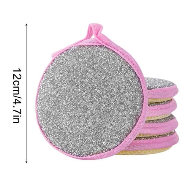 2 Pcs Washing Dishes Sponges Double-Sided Dishwashing Sponge Scrubber Round Non-Scratch Scrub Sponges Pads Kitchen Cleaning Tools for Dishes, Pots, Pans, Sink, Basin thumbnail 5