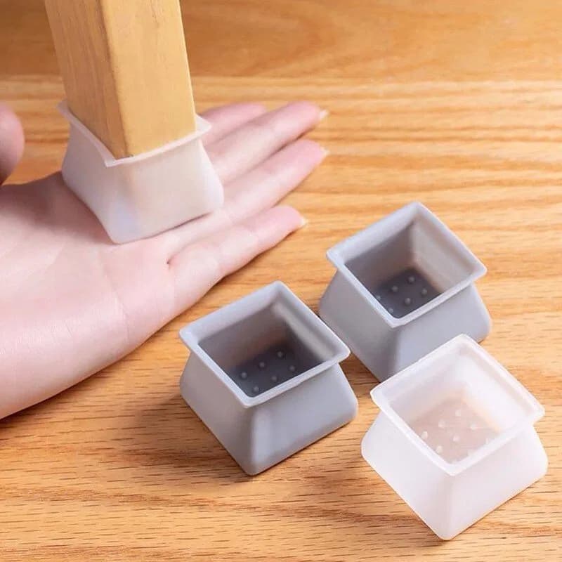 Silicone Chair Leg Square Caps 4Pcs/set thumbnail 2