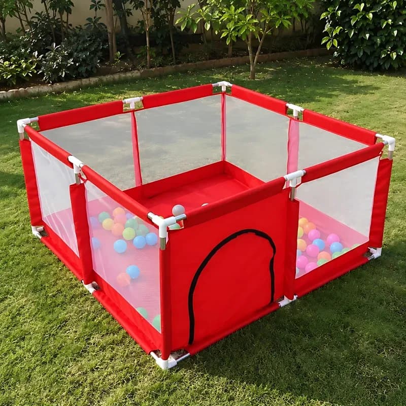Baby Play Pen House with 50 Colorful Balls & Soft Foam Mat, Baby Playpen (Size 4×4 Feet) with 50 Balls & Waterproof Foam Mat thumbnail 5