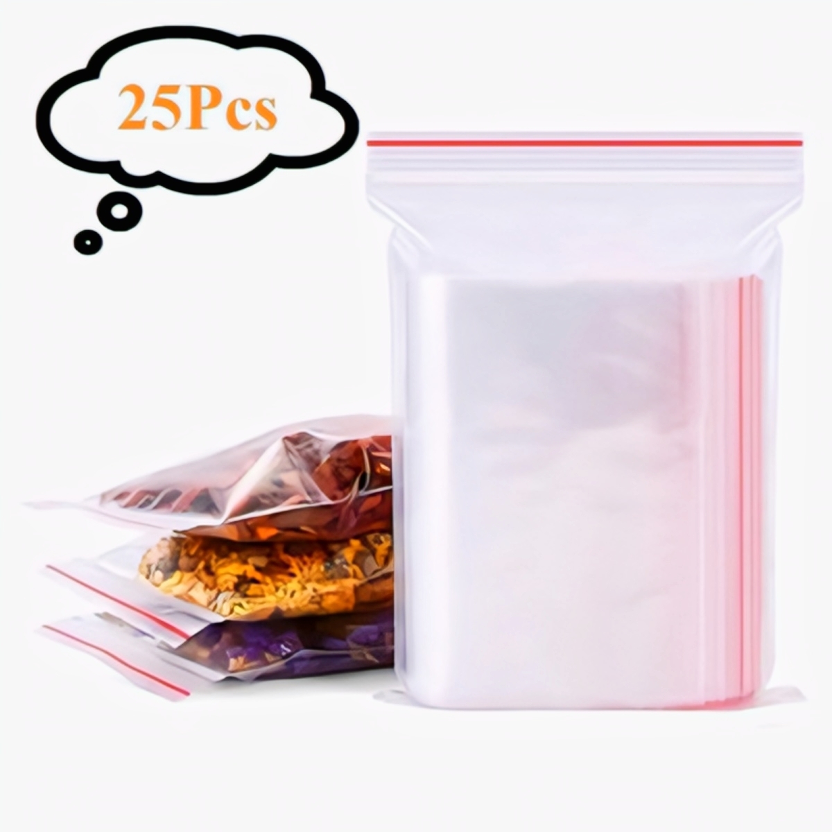 Zip Lock Poly Bag for Food Storage – Reusable Transparent Zipper Bag