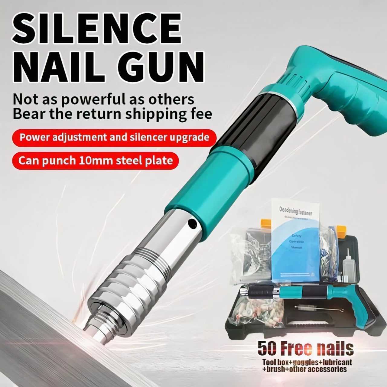 101-in-1 Manual Steel Nail Gun Set, Woodworking and Decoration Integrated Nail Shooter, Concrete Nail Gun Kit