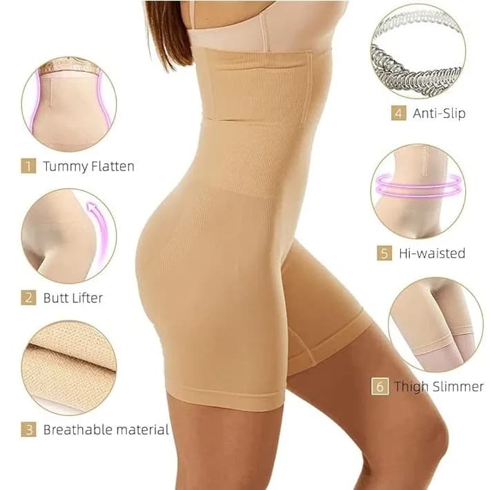 Women Body Shaper Tummy Control Shorts Slimming Underwear High Waist Shaping Panties Thigh Slimmer Safety Short Pants Shapewear thumbnail 2